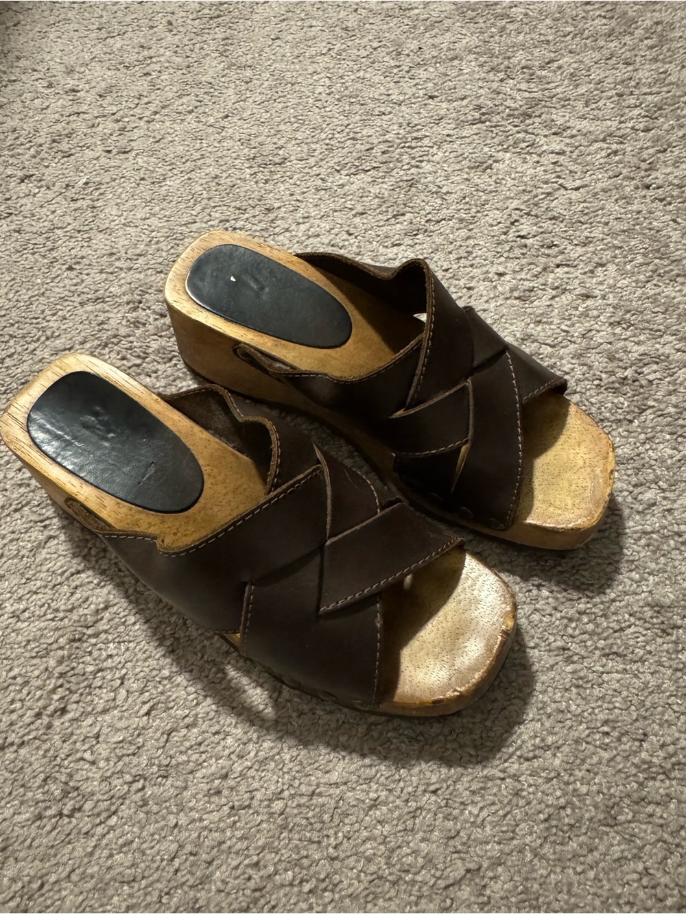 Vintage Candies Wood Platform Sandals